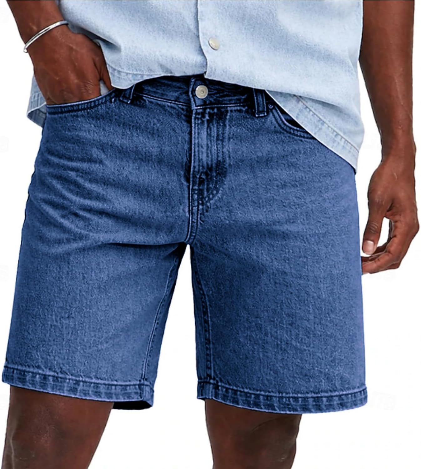 Ymosrh Mens Casual Shorts Baggy Mid Waist Loose Fit Y2K Streetwear Hip Hop Jean Denim Shorts M-3XL