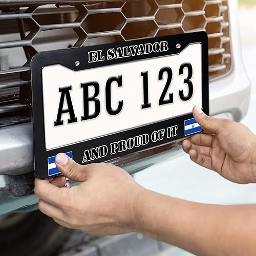 Miniatura 4 de Marco de metal para placas de El Salvador and Proud of It, bandera de El Salvador, recuerdo de país, regalo, decorativo, novedoso, marco de aluminio