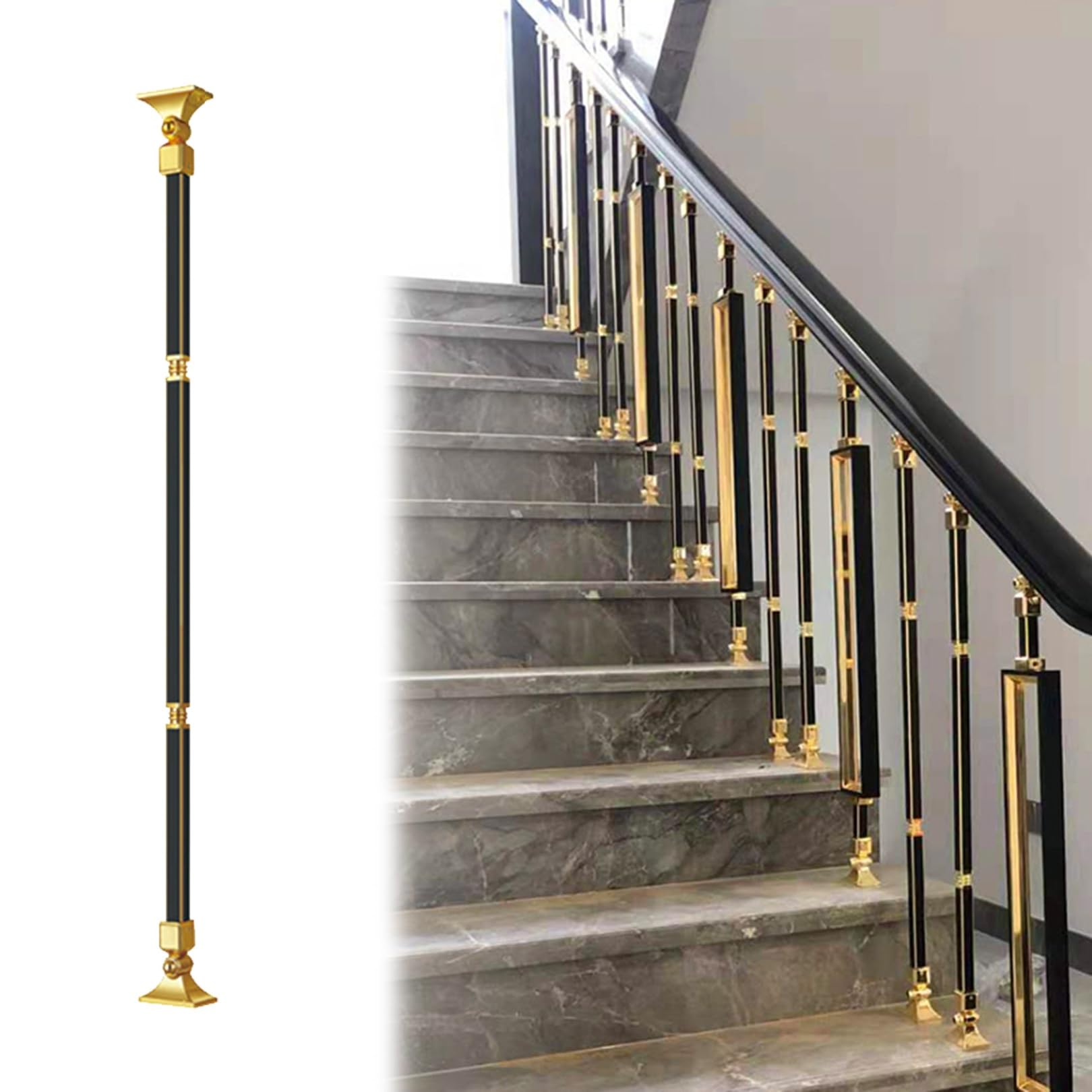 Poteaux de rampe d'escalier en métal et aluminium réglables h180 x4