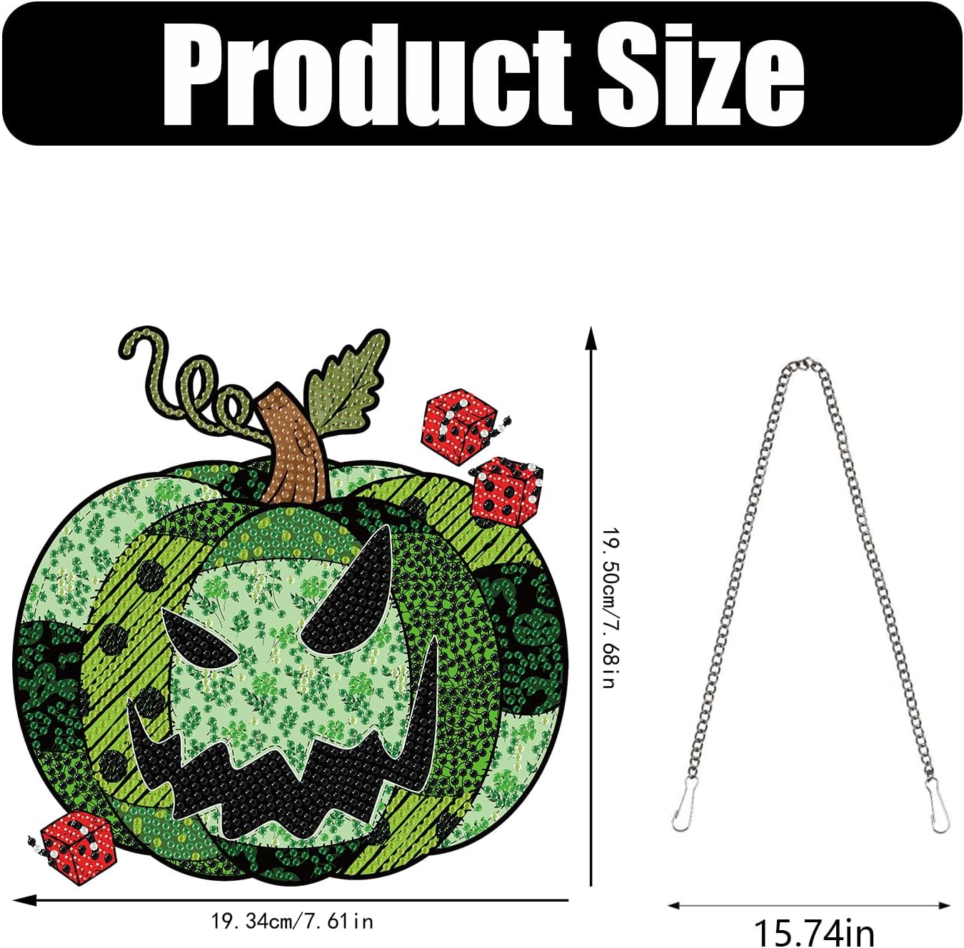 DIY Diamond Art Hanging Kit for Adult,Acrylic Diamond Art Painting Window Pendants Home Garden Wall Hanging Kits Halloween Hanging Festival Gfit image 2