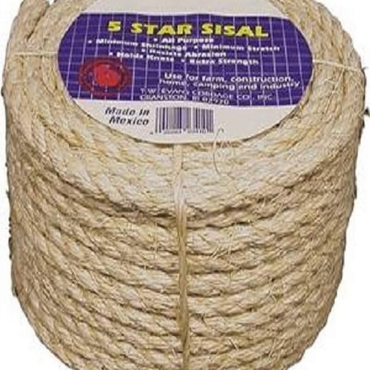 Corde en sisal 3/4 pouce x 600' TW Evans Cordage 22-800 économique pour professionnels