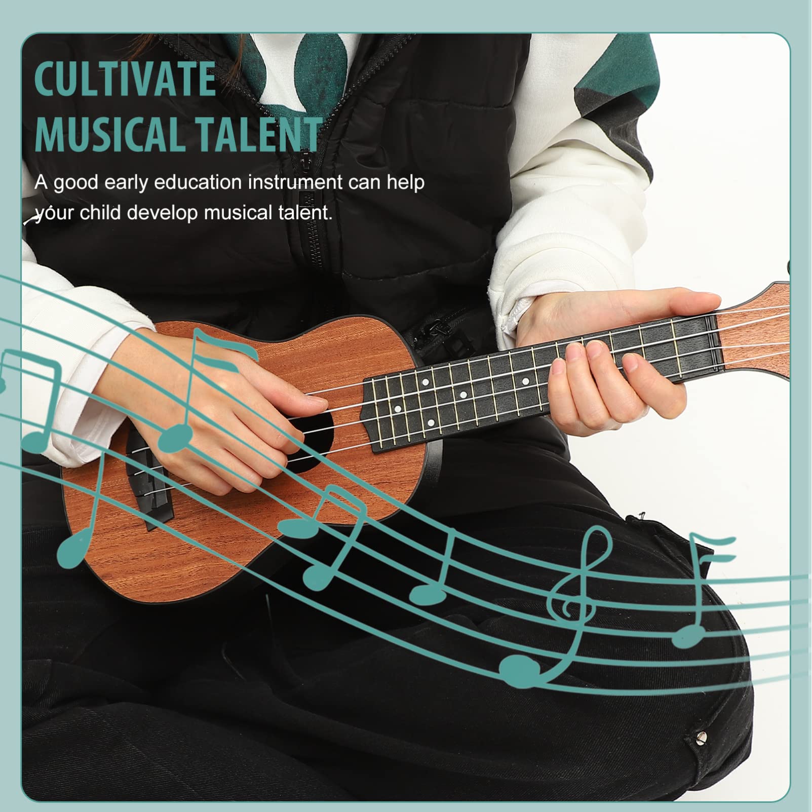 SUPVOX Ukulele Strumento Musicale per Ragazzo Ragazza in Legno e Fibra di Carbonio, 4 Corde, per Pratica e Educazione Musicale per Principianti