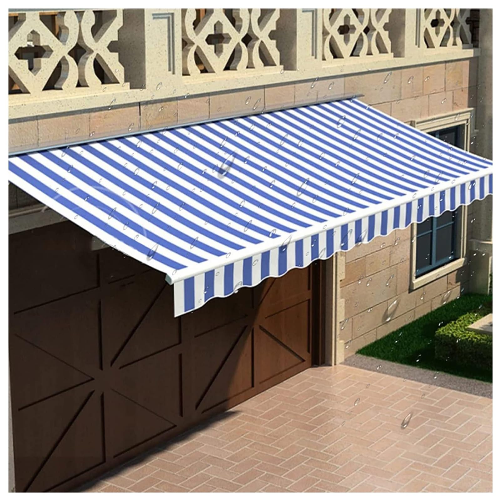 ZFUCMAYL Ersatzteile for Einziehbare Markisen, Nur Stoff, Markise for Die Terrasse Im Freien, Ersatz-Abdeckung for Die Obere Markise for Terrasse, Fenster, Tür, Autoseite(16.4x9.8ft) Garten