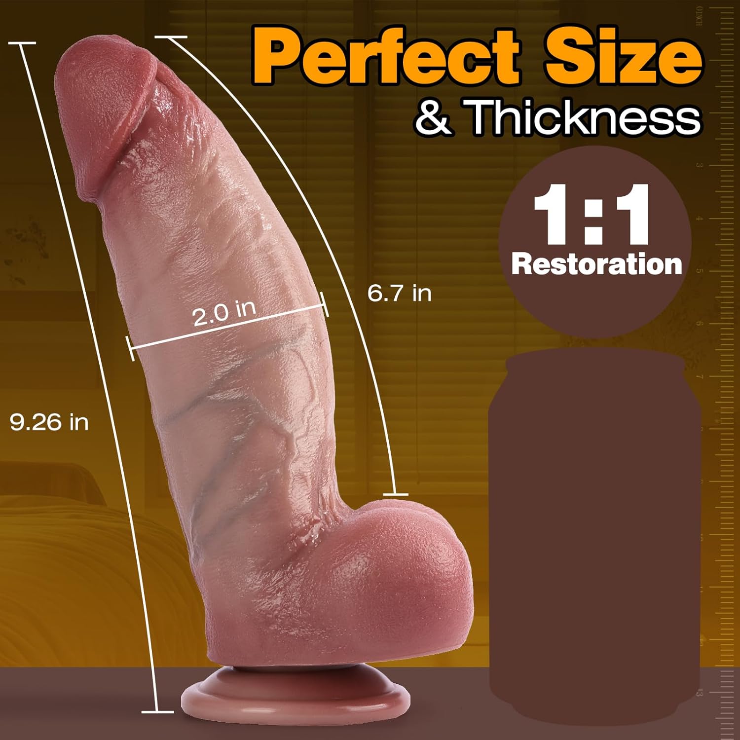 8.26 Inch Huge Silicone Dildo with Suction Cup – Realistic Thick Fantasy Dildo for Women, Anal & Couples Play, Strap-On Compatible Adult Sex Toy for Hands-Free Pleasure