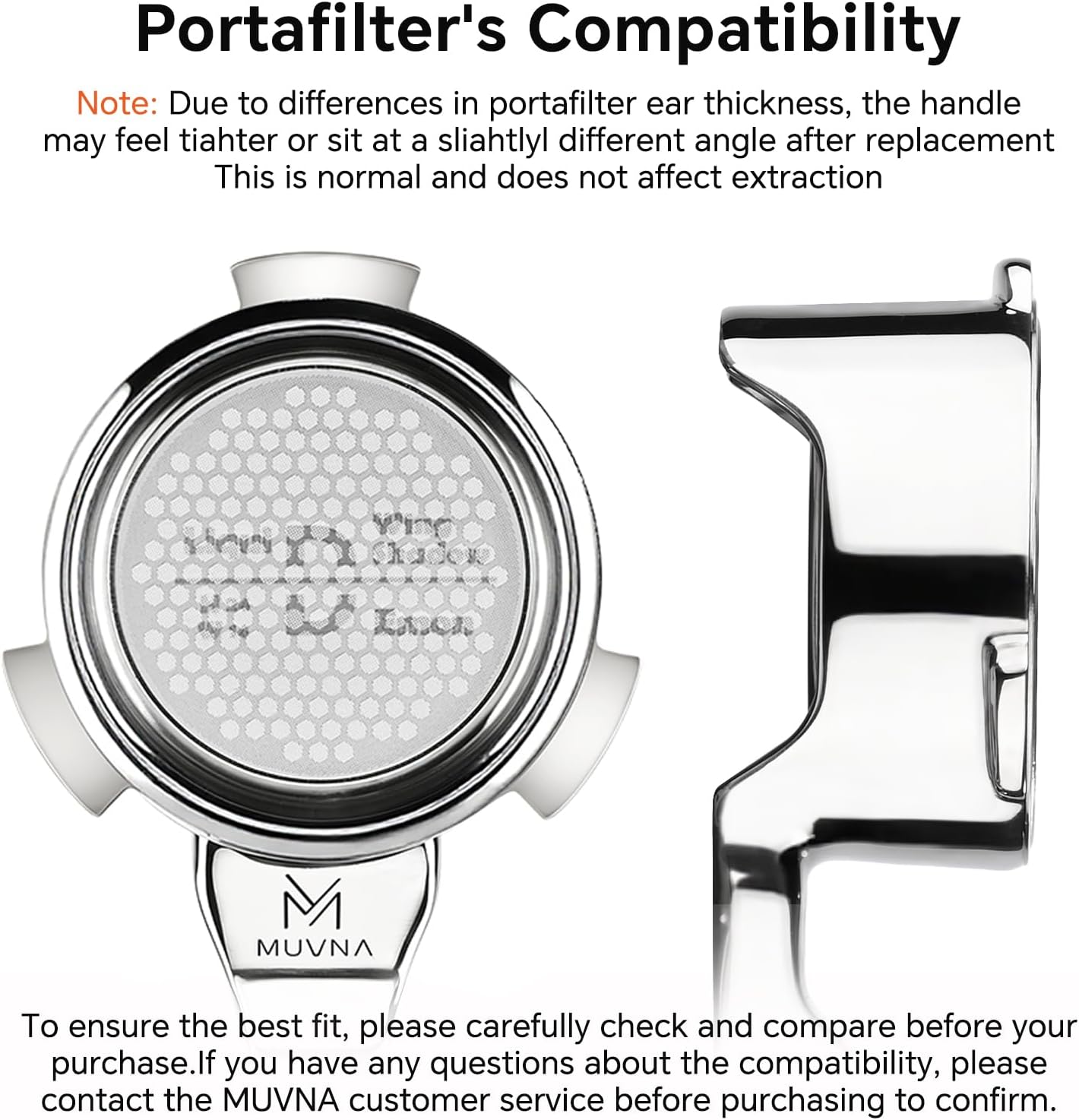 51mm Bottomless Portafilter - 3 Ears Naked Portafilter Fits Delonghi Dedica EC0680, EC0685, and SMEG Espresso Machines with 14g Double‑layer Basket and Resin Handle, Black