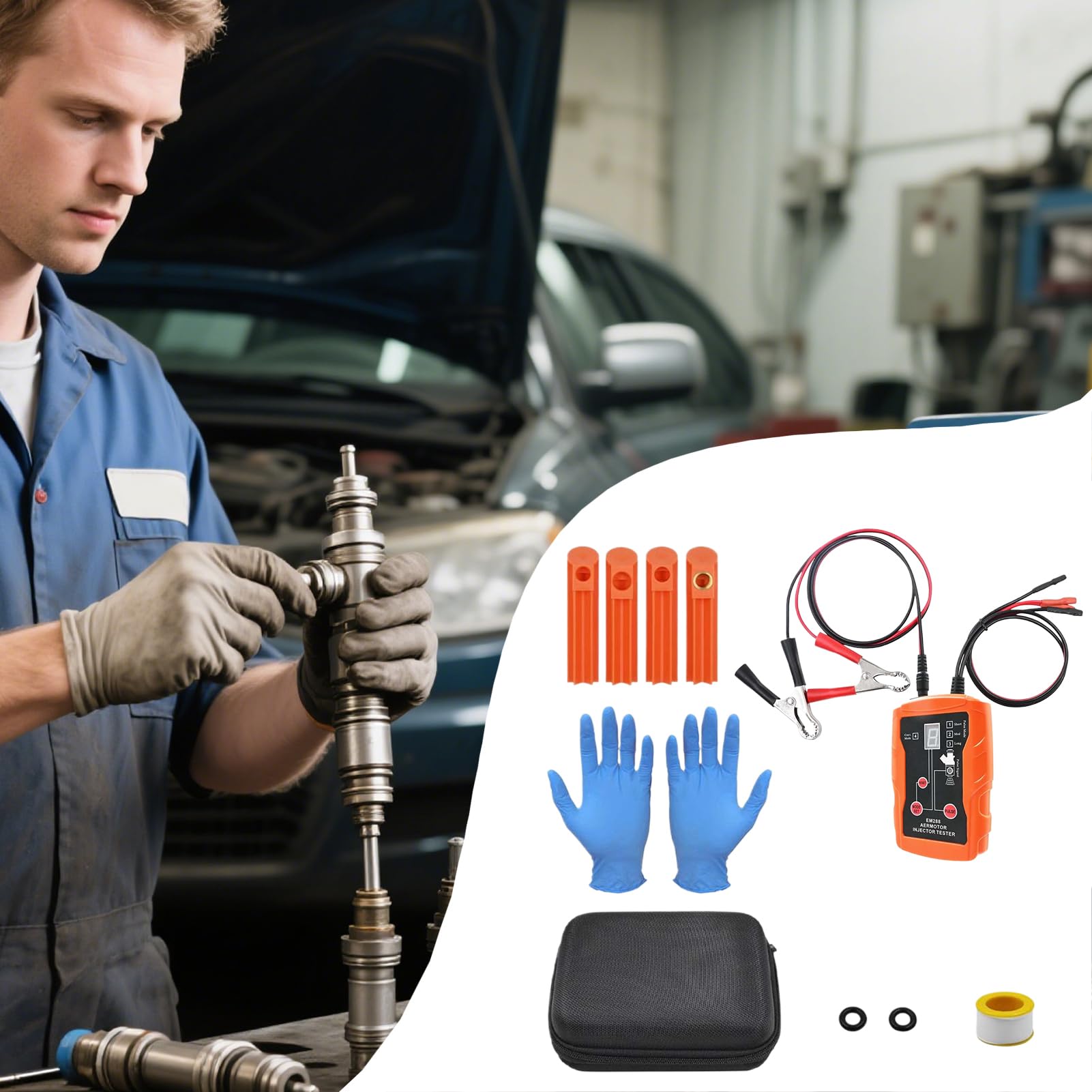 Tester per Iniettori | Pulitore Iniettori Auto - Set Compatto con Induzione a Pressione per Pulizia e Sostituzione Auto
