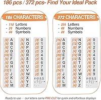 Vista 5 de Letras de 2 pulgadas solo para letras de tablero de cartas, letras grandes de plástico blanco para tableros de letras de fieltro (184 caracteres)