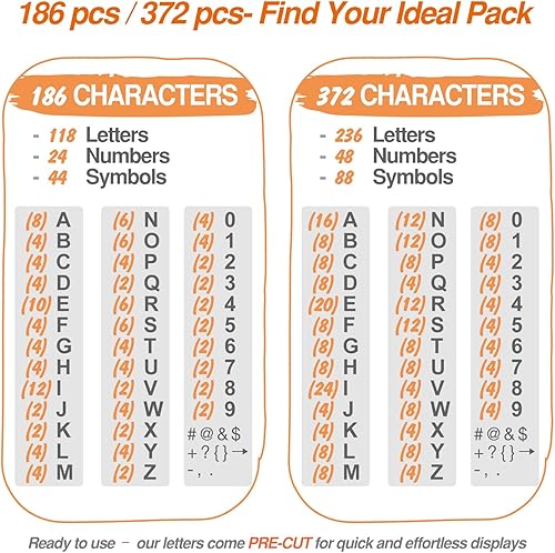 Miniatura 5 de Letras de 2 pulgadas solo para letras de tablero de cartas, letras grandes de plástico blanco para tableros de letras de fieltro (184 caracteres),