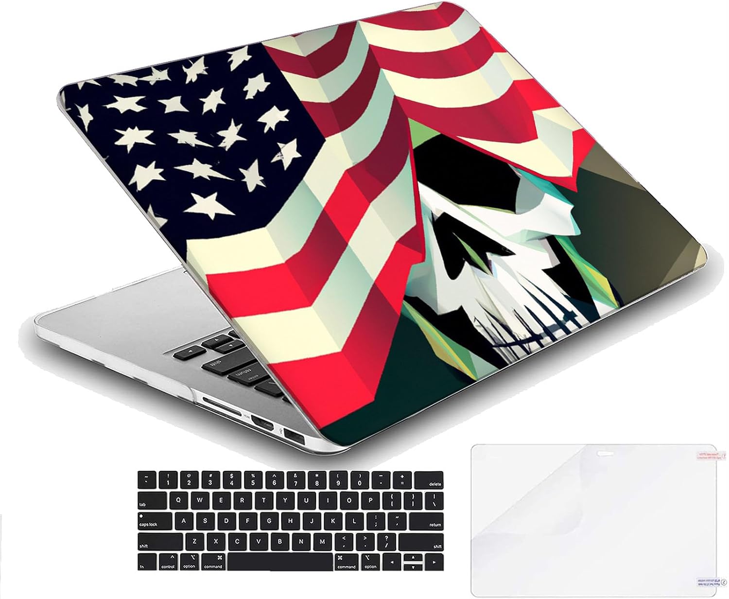 Compatible with MacBook Neo 13-inch, Hard Shell Case with Keyboard Cover and Screen Protector (A3404 A18 Pro chip, 2026 Release) - Patriotic USA Flag MC22615