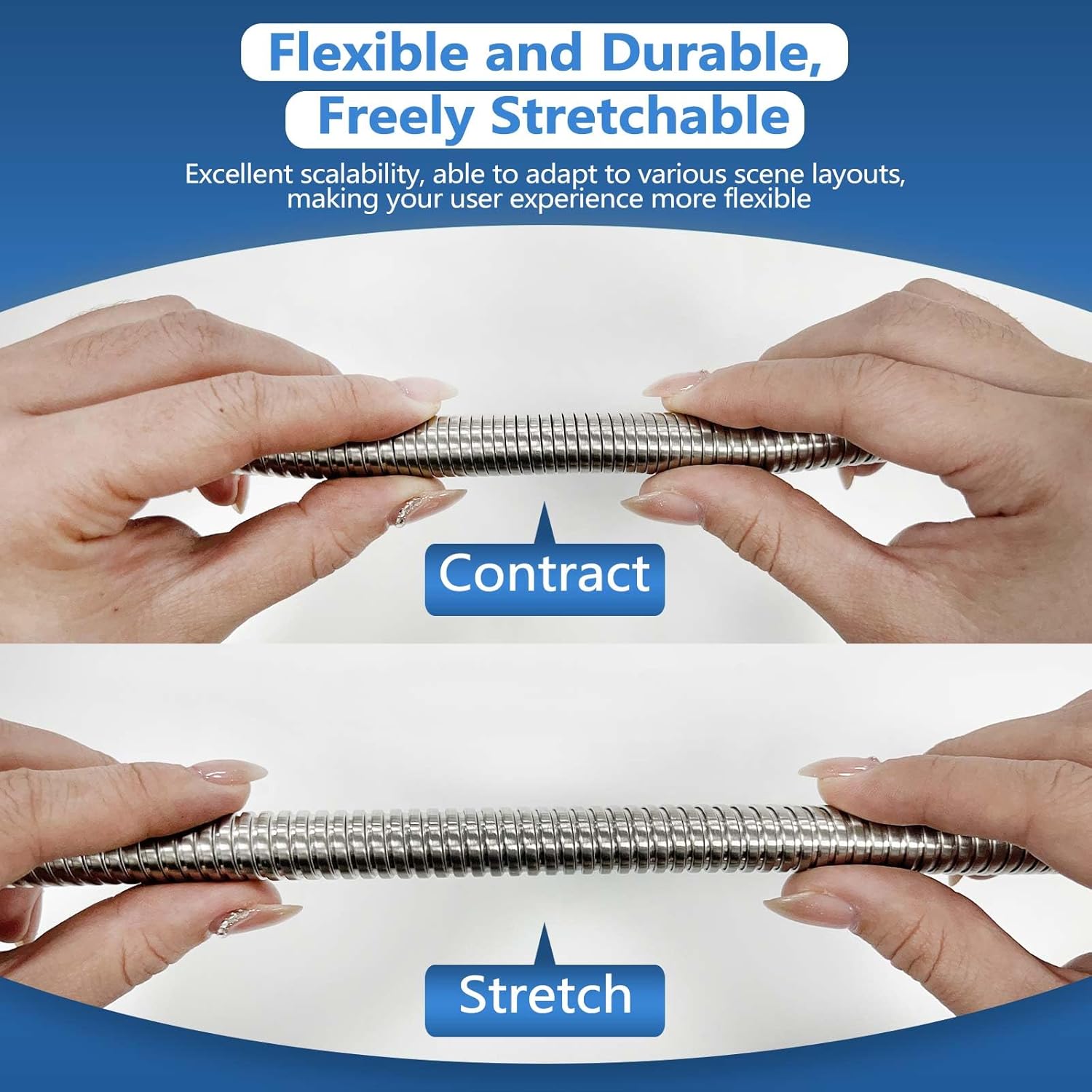 TRIPHIL Explosion-proof Handheld Shower Head Hose Replacement 71" Extra-long Hose Extension Anti-burst High Water Pressure Brass Connectors Flexible Stainless Steel Metal Tube Brushed Nickel 71-Inch