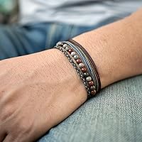 Vista 275 de Handmade Natural Stone Beaded Healing Bracelet Gift for Men Adjustable Rope String Bracelet