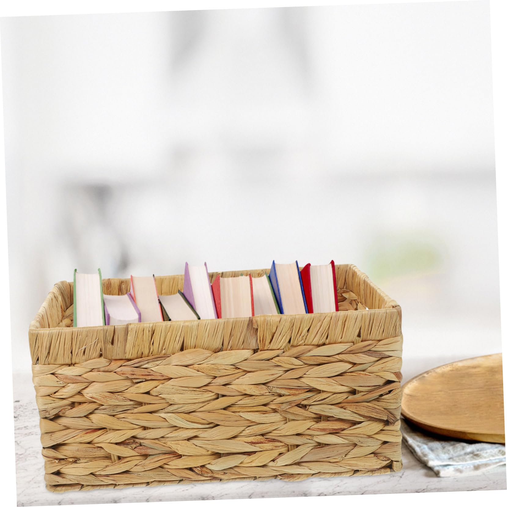 Cabilock Panier De Rangement Tissé Jacinthe Eau Séchée Pour Organisation Maison Bureau Salon Chambre Salle De Bain