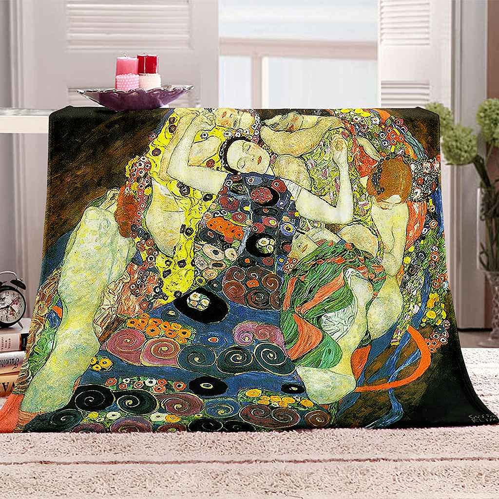 Couverture polaire en flanelle 150x200cm motif personnage abstrait