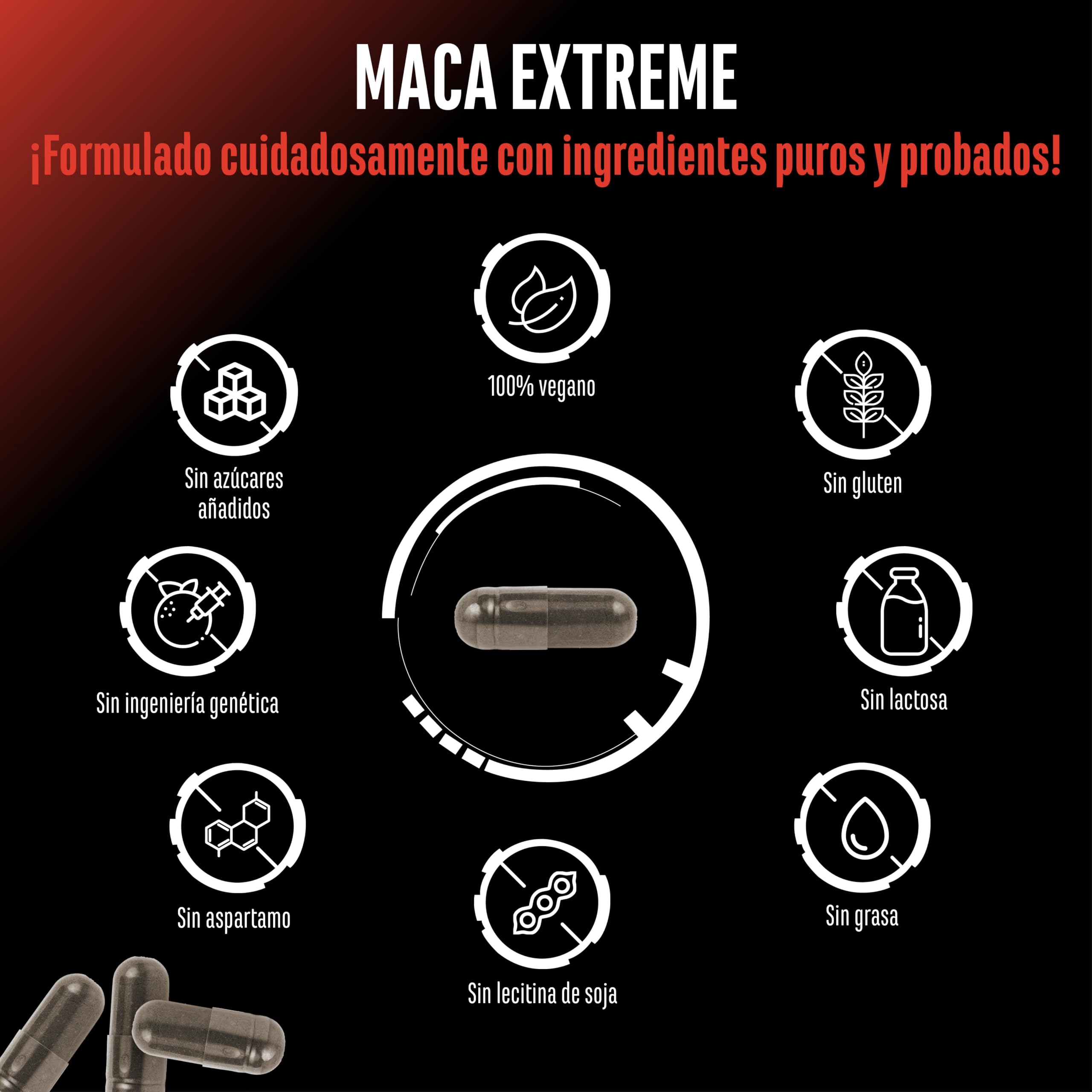 Maca Cápsulas Extreme - 365 cápsulas - Altamente dosificado con 30.000mg por dosis diaria - Extracto especial 10:1 - Vegano - German Elite Nutrition