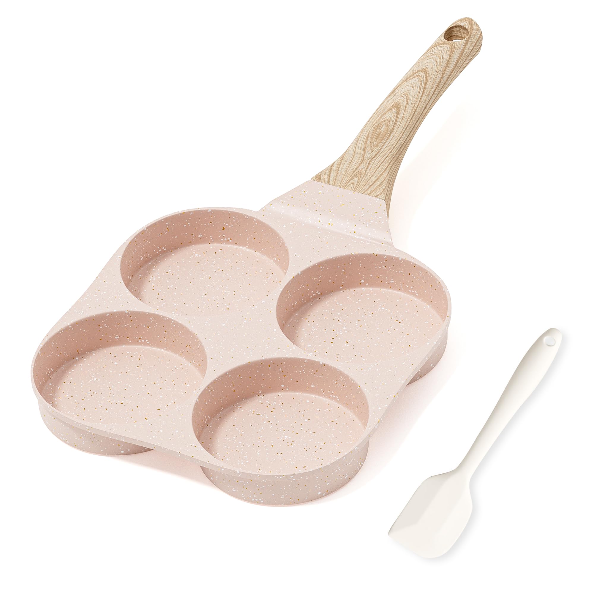 RIOVARM Antiadherente Sartén Tortilla Inducción Sartén para Huevos Granito Sartén Pequeña sin PFOA Redonda 4 agujeros Sartén escalfadora de huevos para el desayuno Sartén para tortitas — view 18