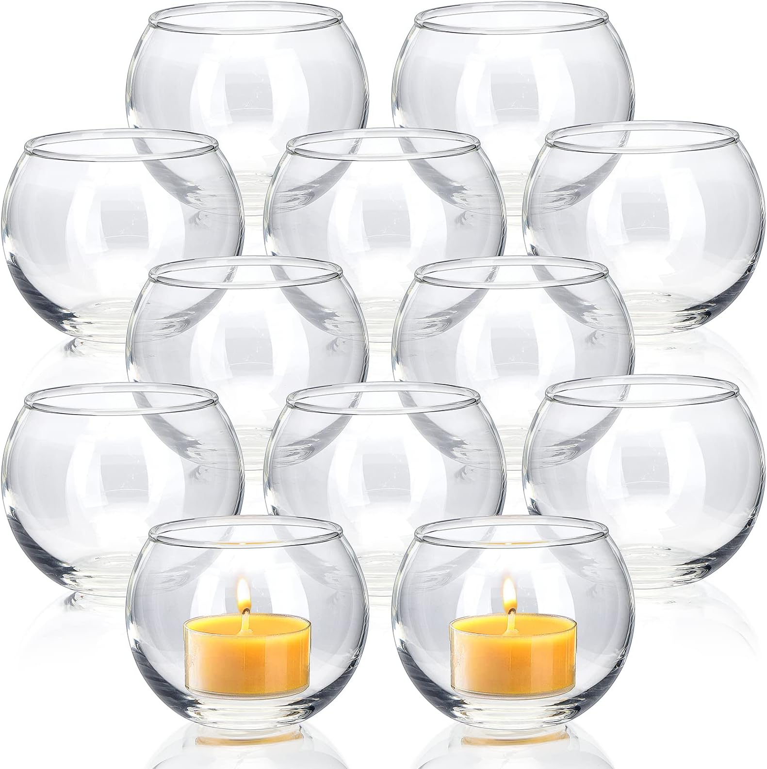 Glass Votive Candle Holder Tealight 12 pcs Clear Tea
