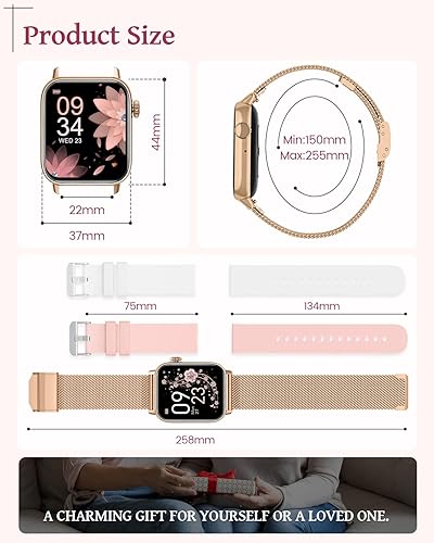 Miniatura 8 de AKUMAKA Relojes inteligentes para mujer (hacer llamadasresponder llamadas), Bluetooth 5.3 Android reloj inteligente para teléfonos, reloj de