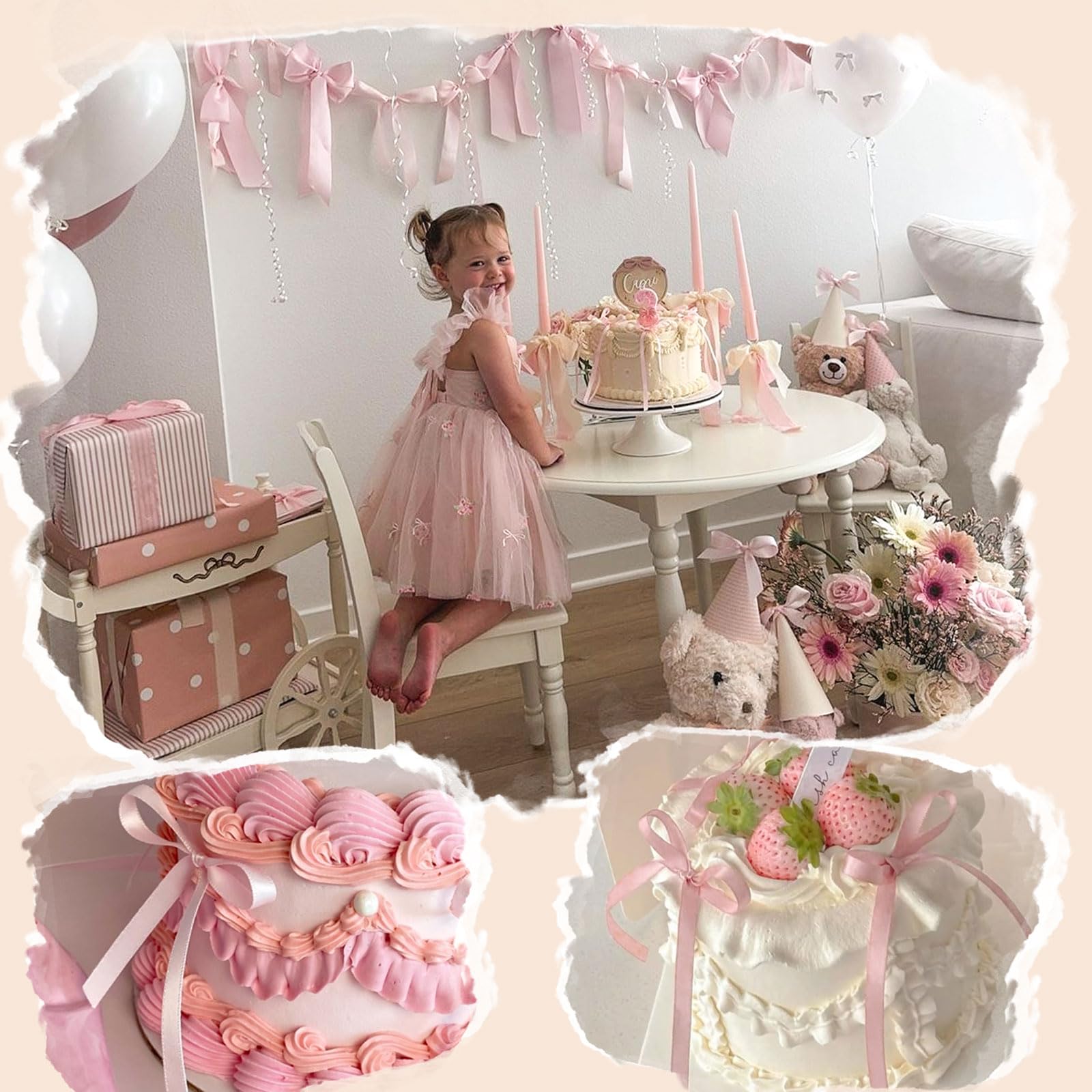 Bomboniere Rosa A Forma Di Fiocco Coquette: Set Completo Per Feste Con Portachiavi, Braccialetti E Sacchetti Regalo