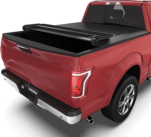 oEdRo - Cubierta plegable en cuatro partes para batea de camioneta, para Ford F-150 de 2015 a 2020, batea Styleside de 5.6 pies