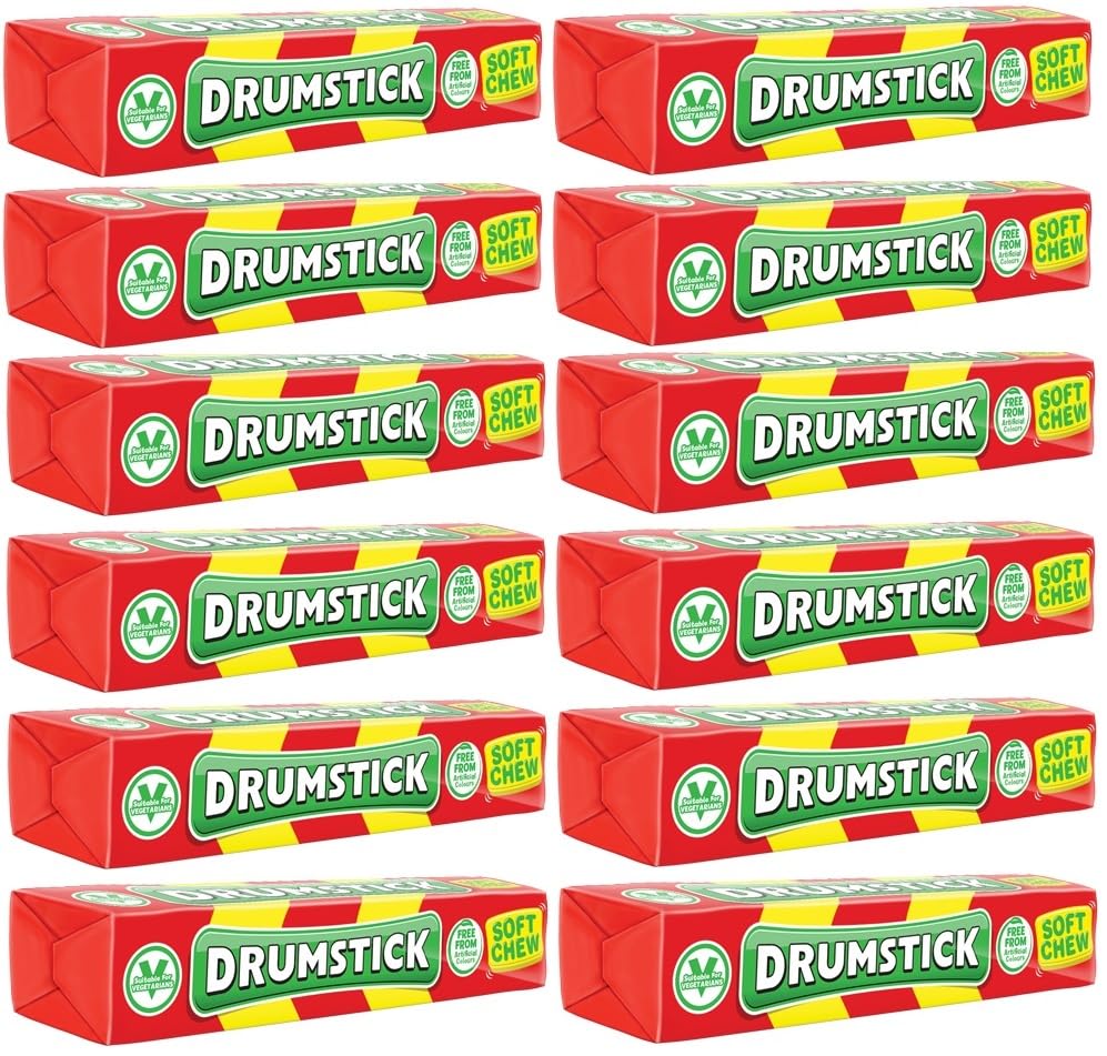 Retro Classic Stick Packs Sweets | Bulk Bag Assorted Sweet Pick and Mix | For Parties, Gifts, Sharing, Seasonality, Special Events (Drumstick Original Raspberry and Milk x 12)