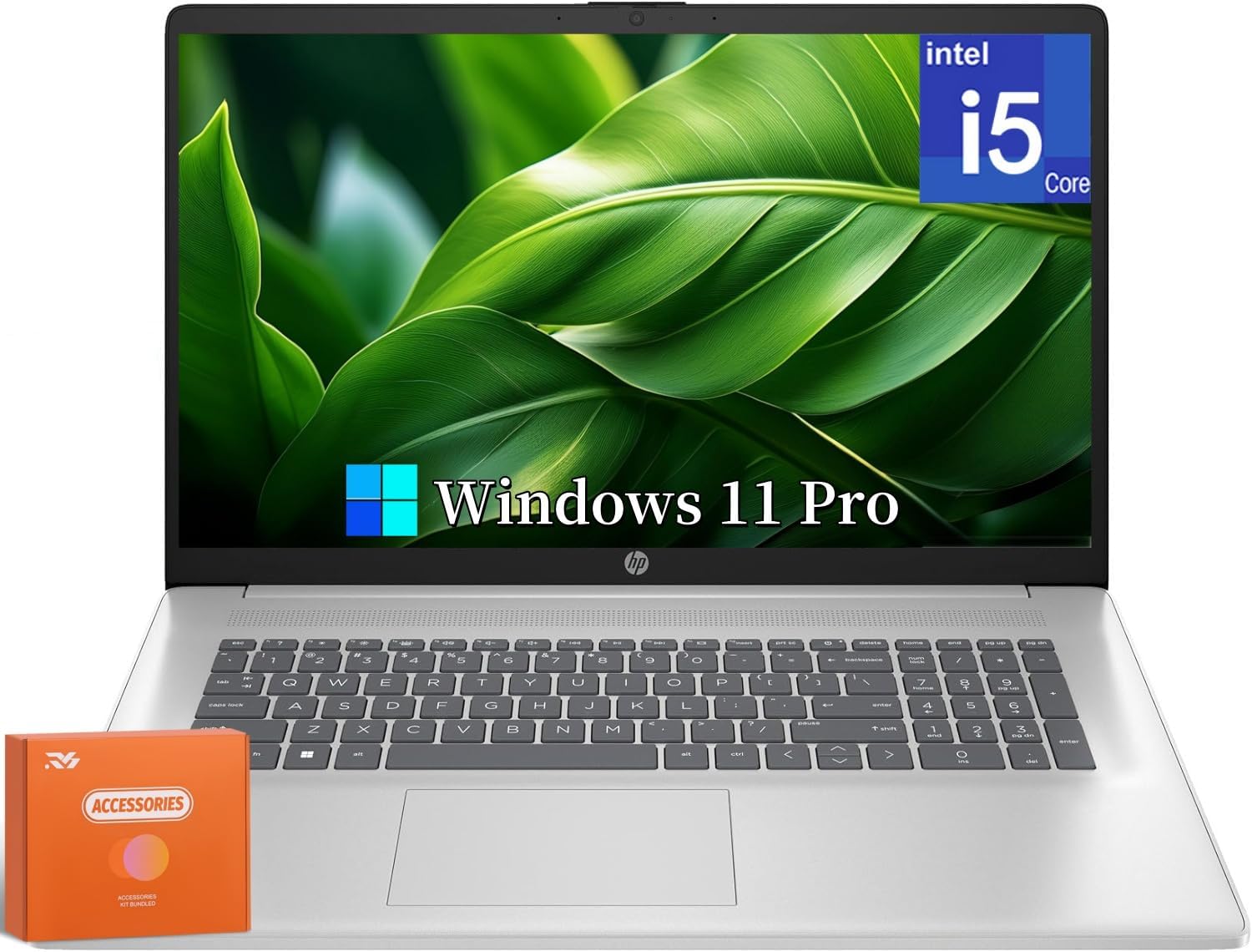 HP 17 Laptop, 17.3" HD+ (1600 x 900) 250 nits Display, Intel i5 1334u(Up to 4.6 GHz), 64 GB RAM, 2 TB SSD, Webcam, Intel Graphics, Wi-Fi6, Long Battery Life, Windows 11 Pro w/RH-Accessories