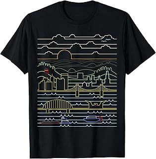 Vintage Retro Pittsburgh Skyline 412 Pittsburgh Pennsylvania T-Shirt