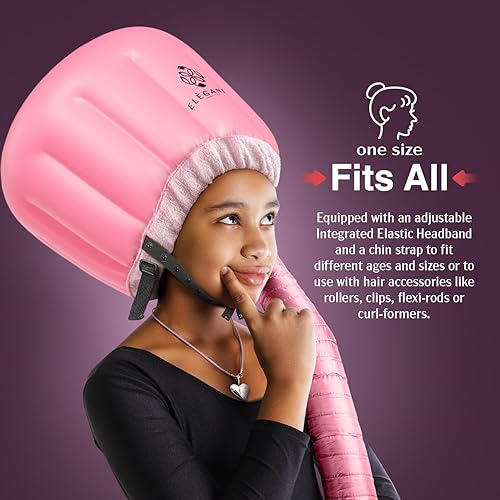 Miniatura 7 de Eleganty - Accesorio para secador de pelo con diadema elástica integrada que reduce el calor alrededor de las orejas y el cuello, gorra difusora con