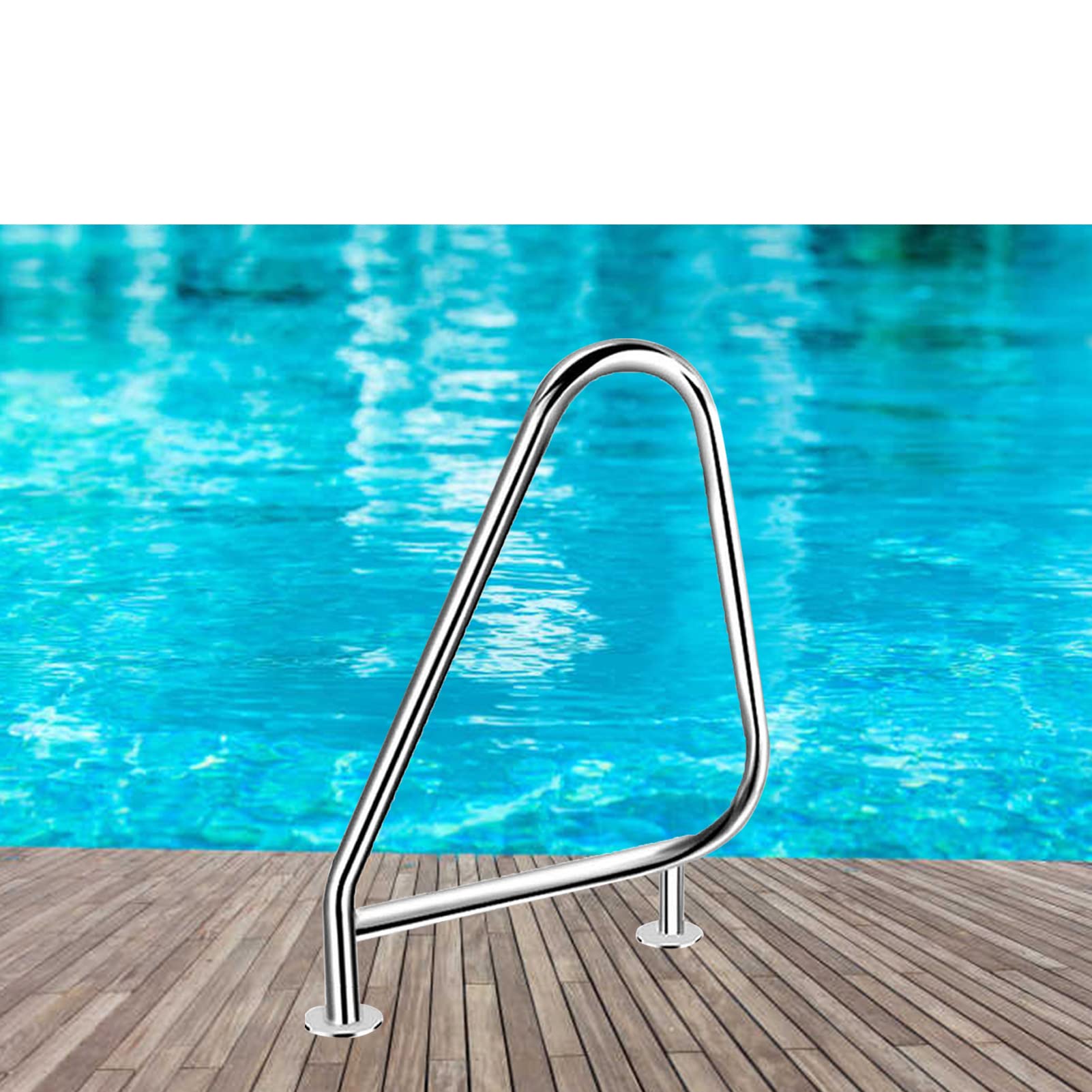 Main courante de piscine en acier inoxydable argenté pour escalier de bassin