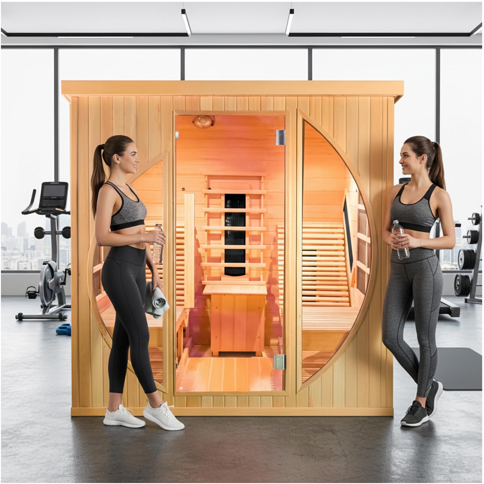ZONEMEL Infrared 2 Person Wooden Sauna Room