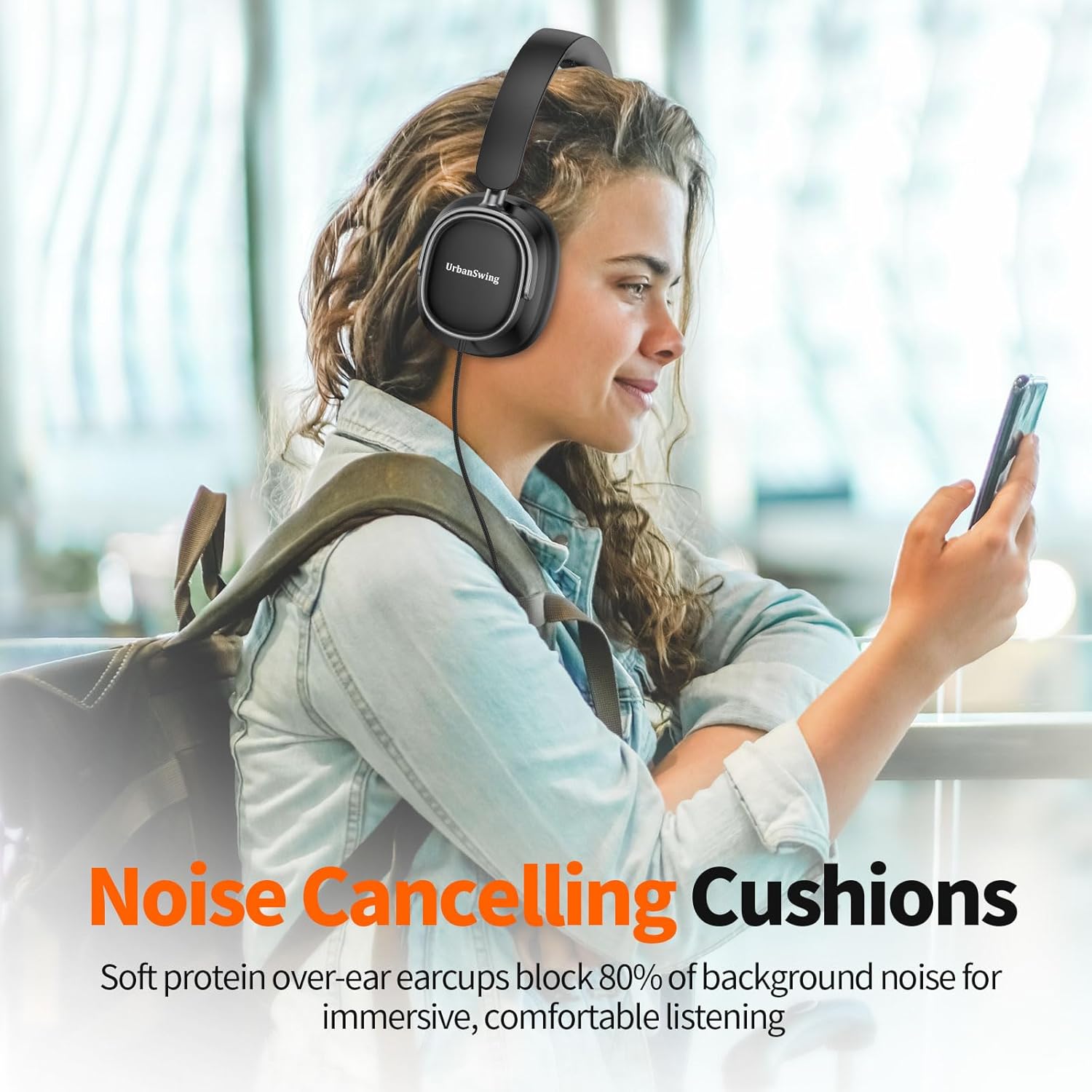 W70 Wired Headphones Over Ear Headset with Mic, USB-C Adapter Plus 3.5mm Jack & Hardshell Travel Case, 4.9ft Extra-Long Braided Cord for iPad, iPhone 16/17, Samsung, PS5, Teens & Adults - Image 7