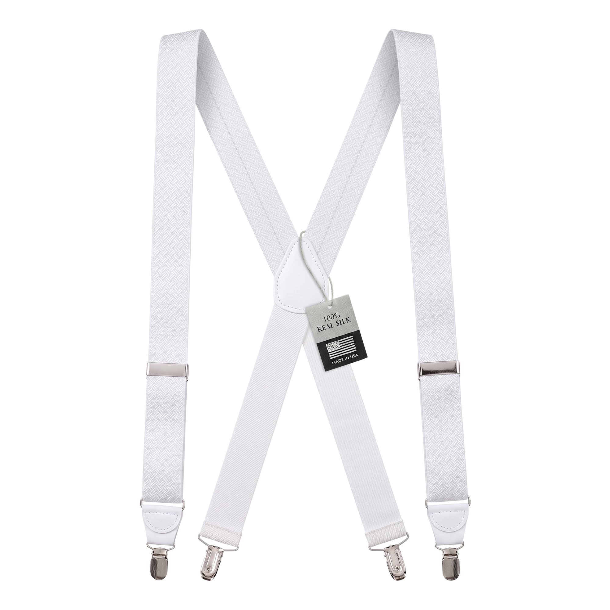 Hold'Em 100% Silk Suspenders for Men Clip End Dress Tuxedo Suspender Made in USA