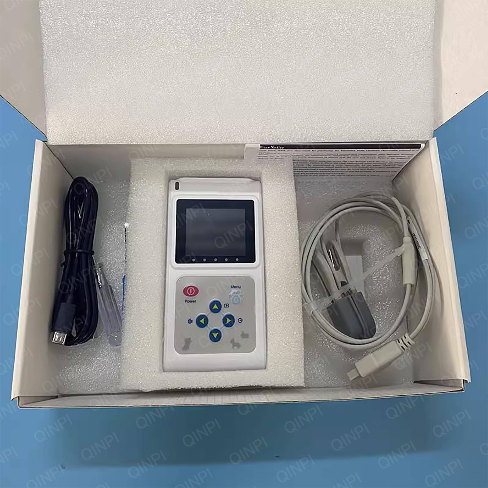 Oxymètre vétérinaire portable, capteur SPO2 auriculaire/lingual, avec réglage de la luminosité de l'écran, téléchargement et stockage des données, fonction d'invite sonore, pour chien, chat, famille