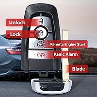 Vista 3 de Keyless Entry Smart Remote Key Fob Replacement for Ford Bronco 2021-2023 Edge Explorer 2017-2022 Escape 2010-2022 Maverick 2022 Ranger XLT, 902MHz