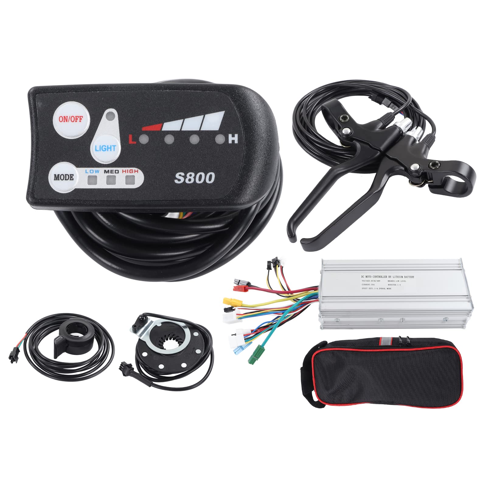 Kit Conversione Bici Elettrica 36V/48V – Regolatore 15A Con Pannello LED S800 Per Motore 250W/350W