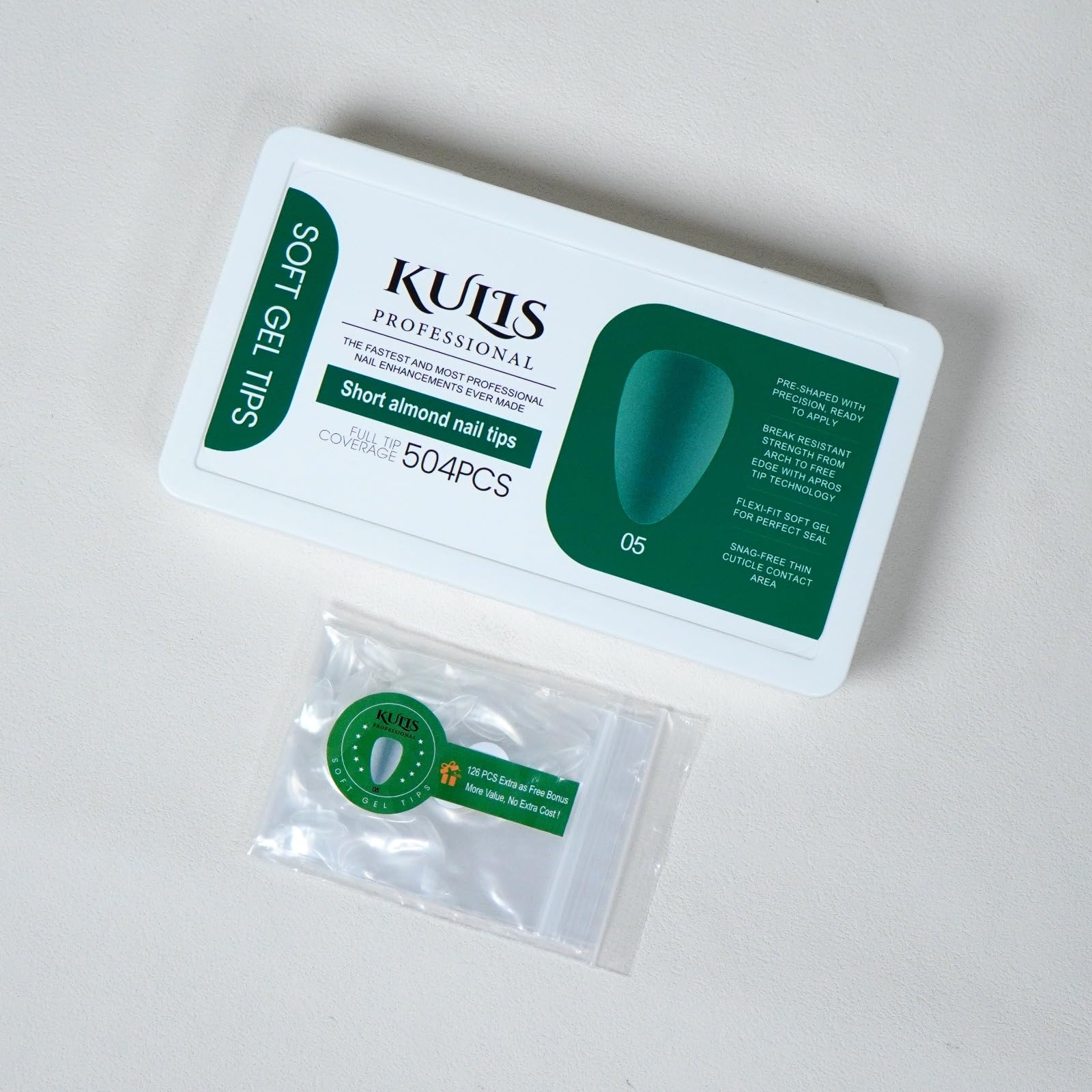Kulis Professional Gel-x Tips Short Almond Shape, 630Tips Pre-Buffed & Shaped Soft GelNail-Tips Clear Full Cover False Nails for Gel Nail-Polish Soak Off Easy Nail Extensions Acrylic Fake Nails-picture-43