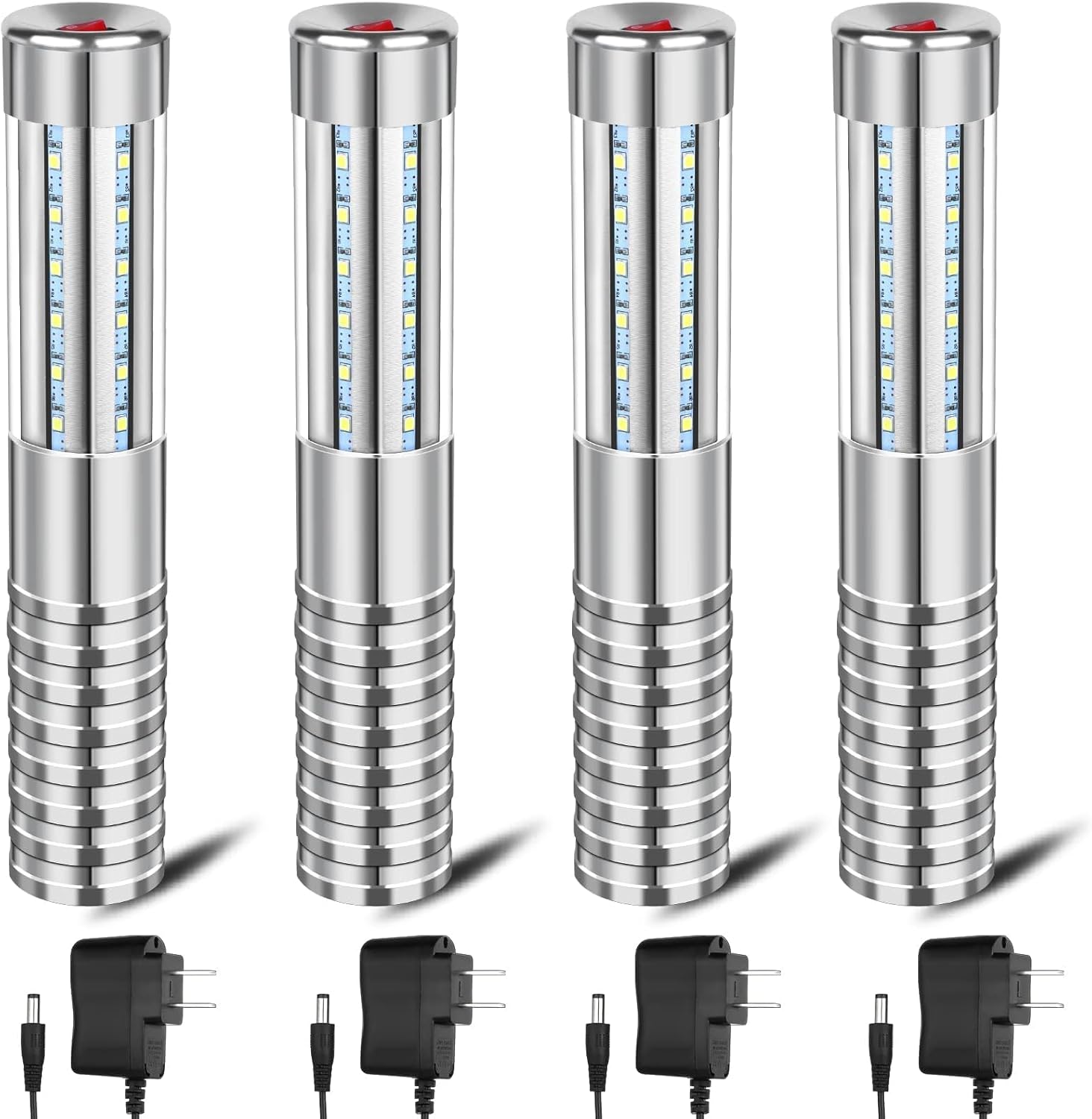 4 Pieces Strobe Baton Bottle Service Sparklers Bottle Service Light Bottle Handheld Light for Nightclubs Weddings Parties Activities Supplies (Silver)