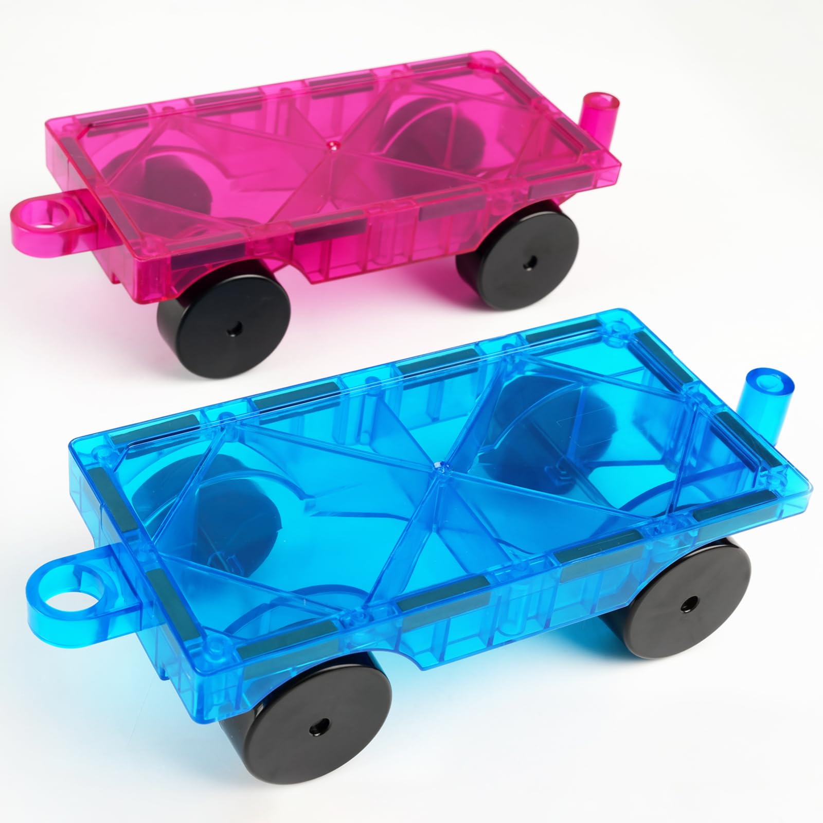 2PCS Magnetic Car Set,Construction Vehicle Building Tiles,Magnet Toys Compatible with Magnetic Tiles,STEM Educational Toys for Boys and Girls