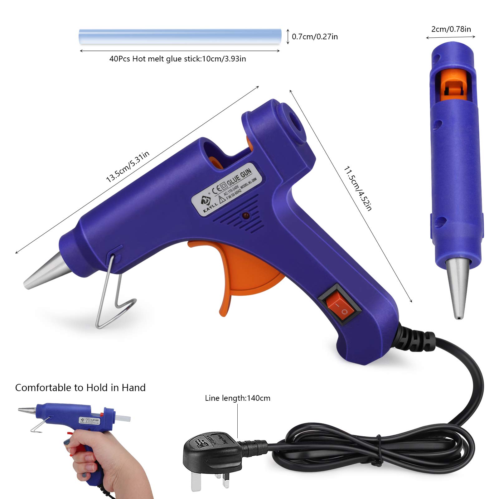 Hot Glue Gun,Hippodance 20W Mini Glue Gun with 40pcs 7mm x 100mm Glue