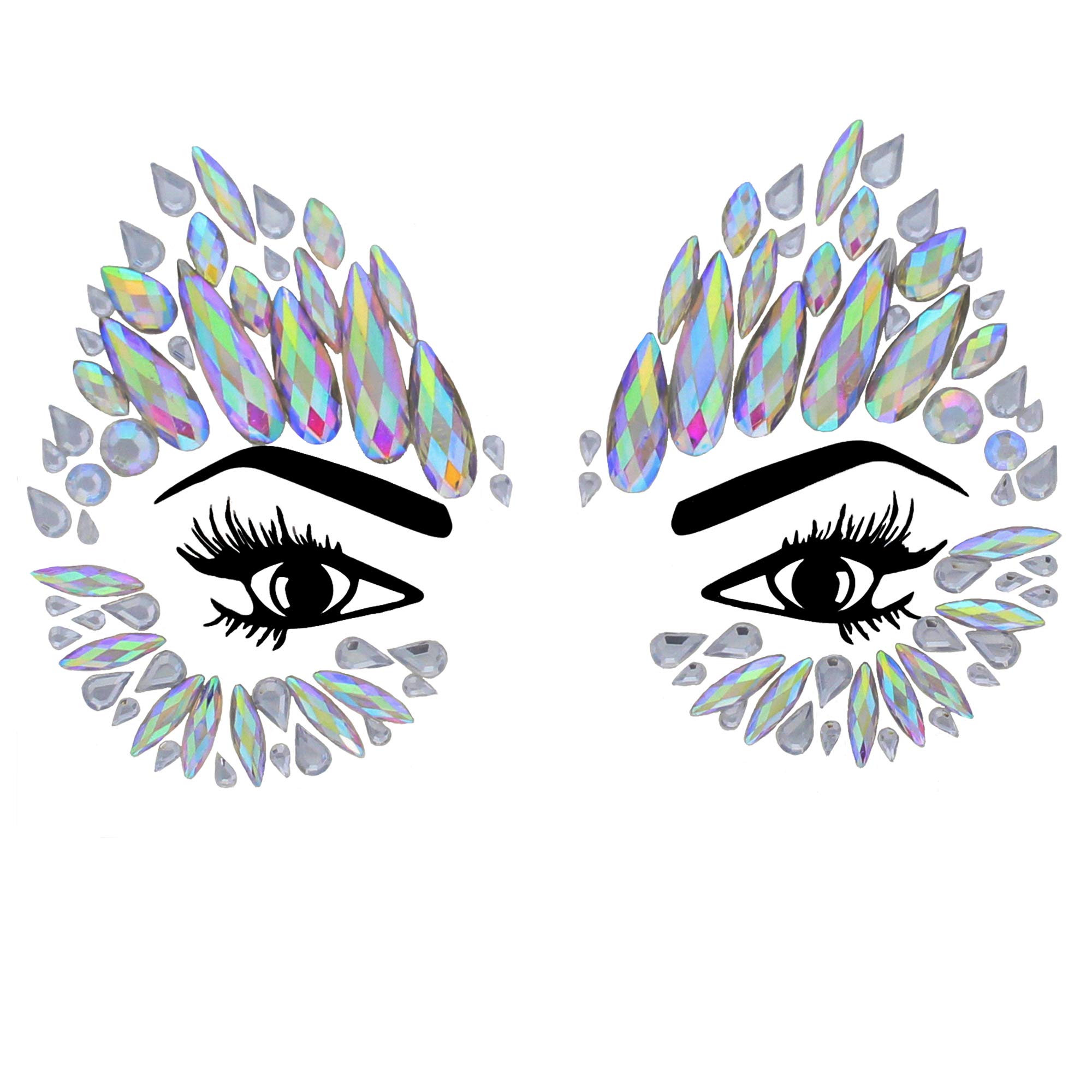 Zac's Alter Ego Women's Style P Ab Crystal Crystal Stone Face Gems/Jewels - Summer Festival Body Art Unicorn Mermaid Bindi Rave Bohemian Party