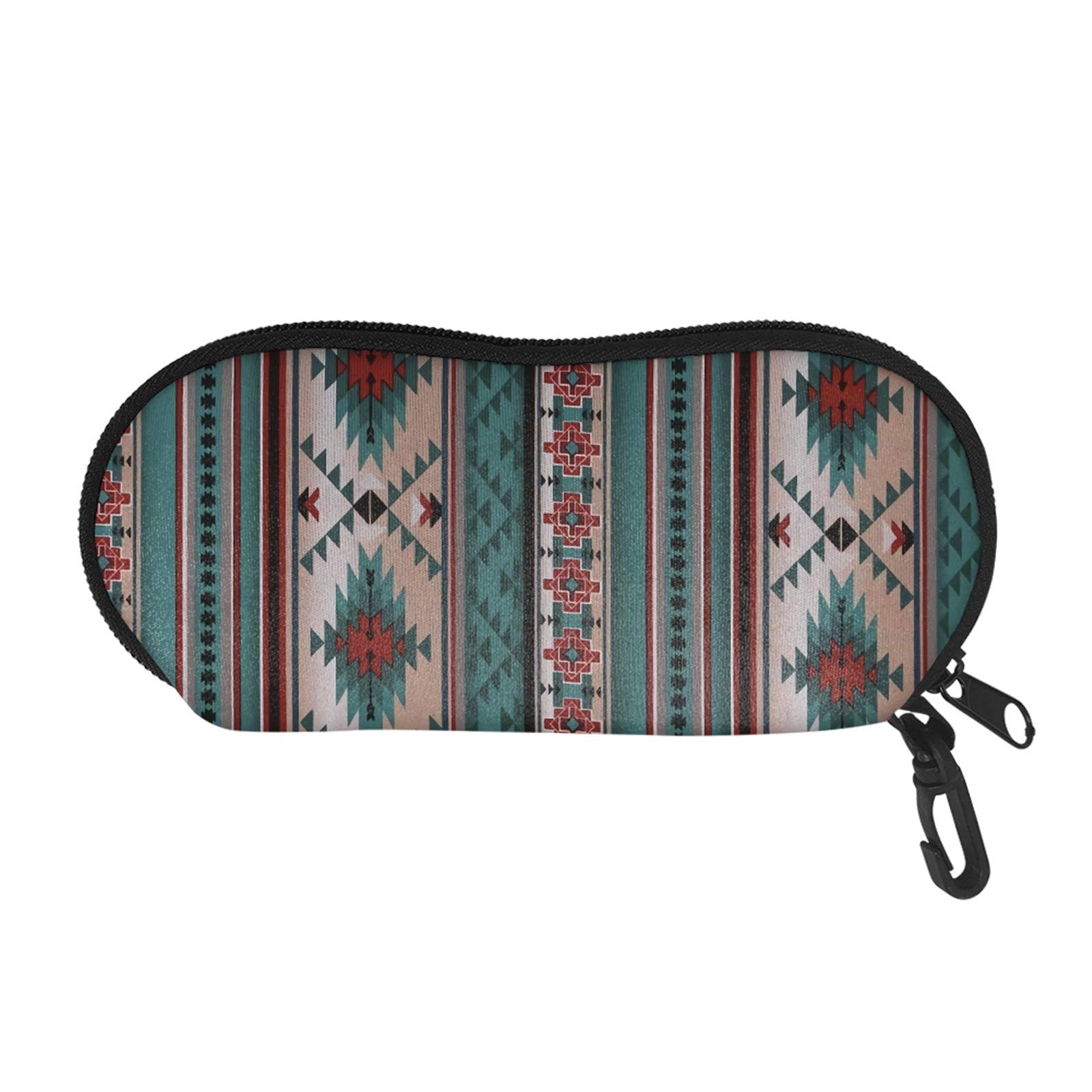 SEANATIVE Waterproof Dustproof Eyeglasses Case Aztec Ethnic Style Soft Neoprene Unisex Sunglasses Zipper Safey Pouch Holder
