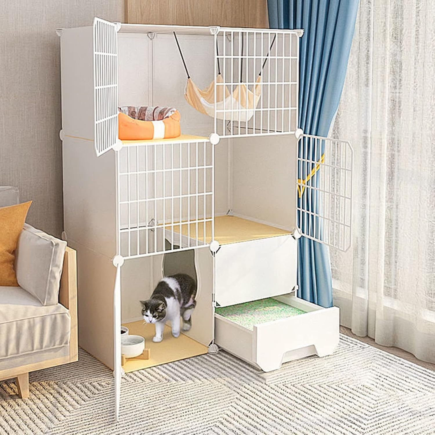 Gabbia for Gatti – compatta, con Rete Rimovibile(75 * 49 * 111cm)