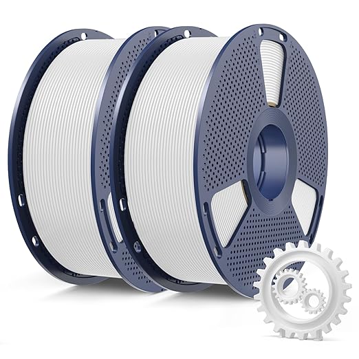 2 Bobines de Filament PLA + Sunlu - Blanc - 2kg