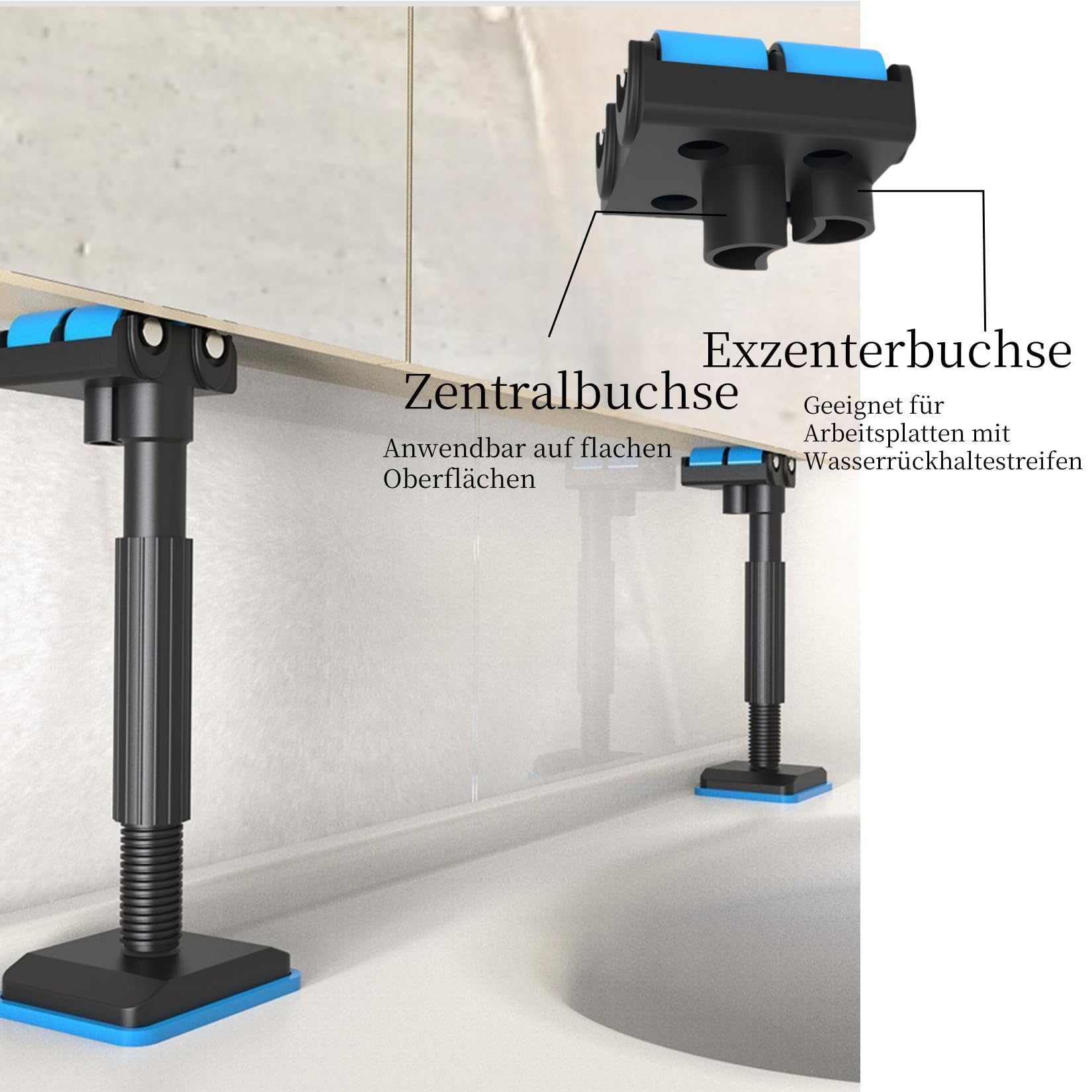 Höhenverstellbare Halterung für Hängeschränke & Waschbecken | Universelle Montagehilfe mit Stabiler Höhenanpassung | Einfache Installation für Badezimmerschränke & Unterbauwaschbecken (2)