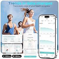 Vista 4 de Lepulse Báscula para peso corporal, báscula digital inteligente para baño con masa muscular IMC, 20 métricas de composición corporal, básculas