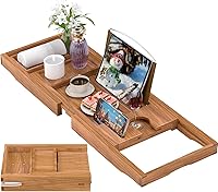 Vista 17 de Bandeja de bambú para bañera (no plegable, gris)