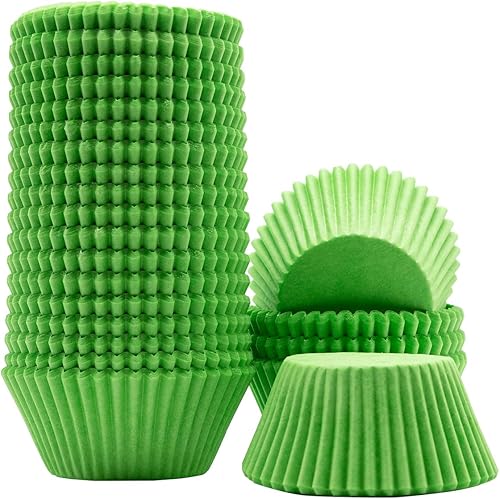 Miniatura 10 de Forros de papel blanco a prueba de grasa para magdalenas, tazas para hornear muffins, tamaño estándar, 500 unidades Blanco,Verde,Naranja,Rojo