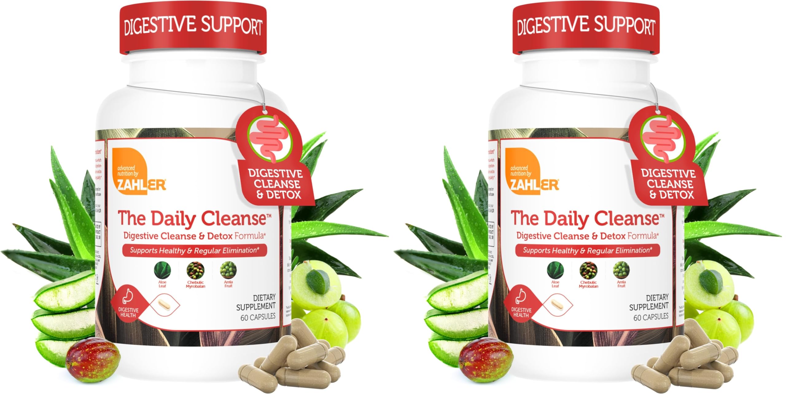 Zahler Daily Cleanse, Digestive Cleanse & Detox Formula, Supports Healthy and Regular Elimination, 60 Capsules. (Pack of 2) 60 Count (Pack of 2)