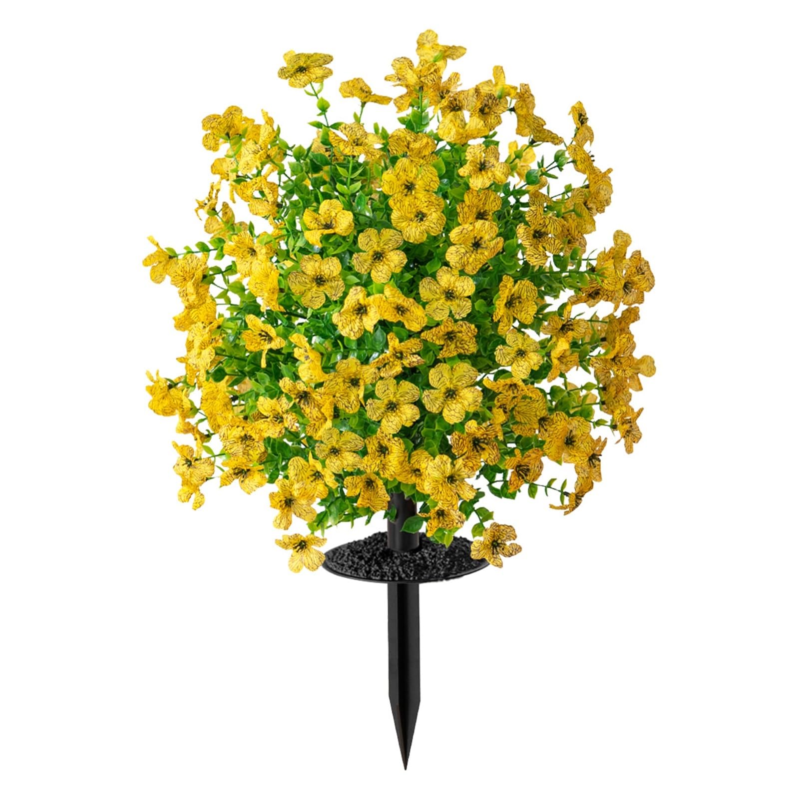 WBCDXCBB Outdoor Decoration Artificial Flowers Eucalyptus Violet Ground Insertion 1Pcs(Yellow)