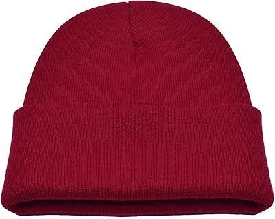 PZLE Knit Hat USA Sport Winter Hats Red Watch Cap Beanie Red Hat Caps Dark Red