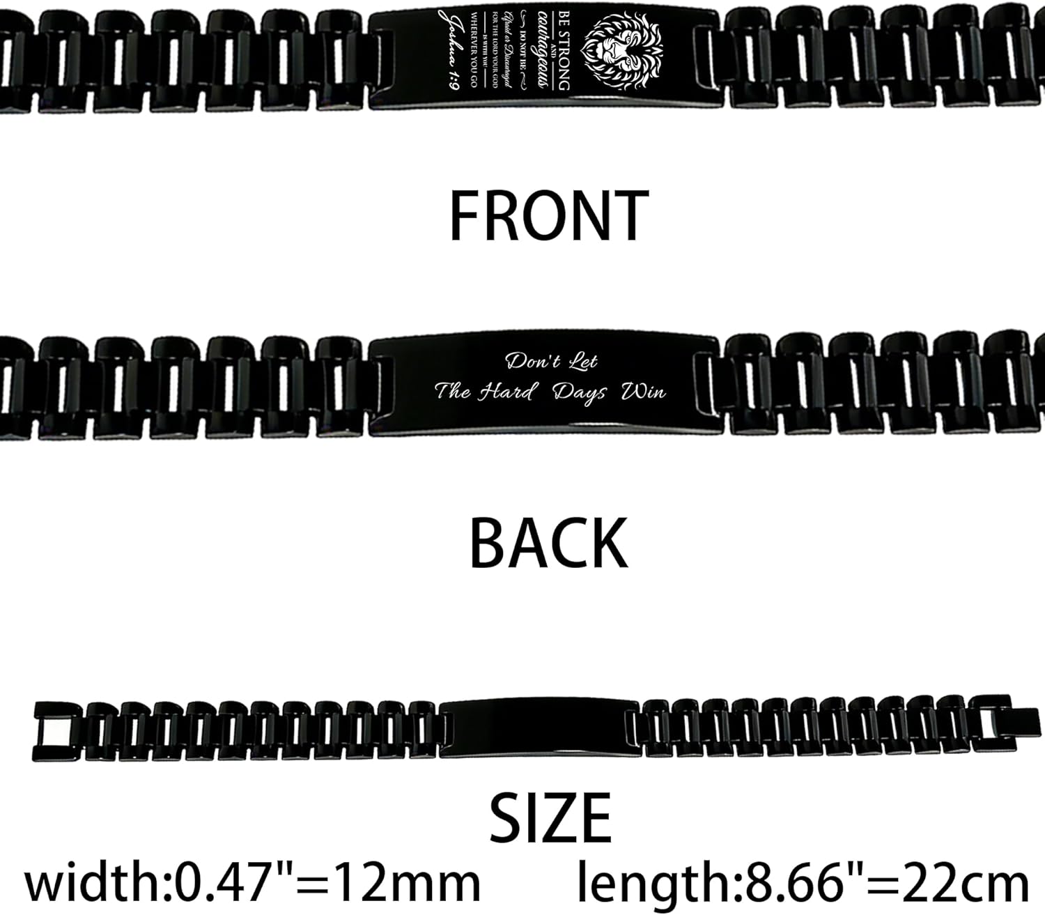 Bible Verse Bracelets Inspirational Christian Wristbands Gifts to Son Men DAD Father Husband Boyfriend Encouragement Jewelry Adjustable Stainless Steel Bracelet